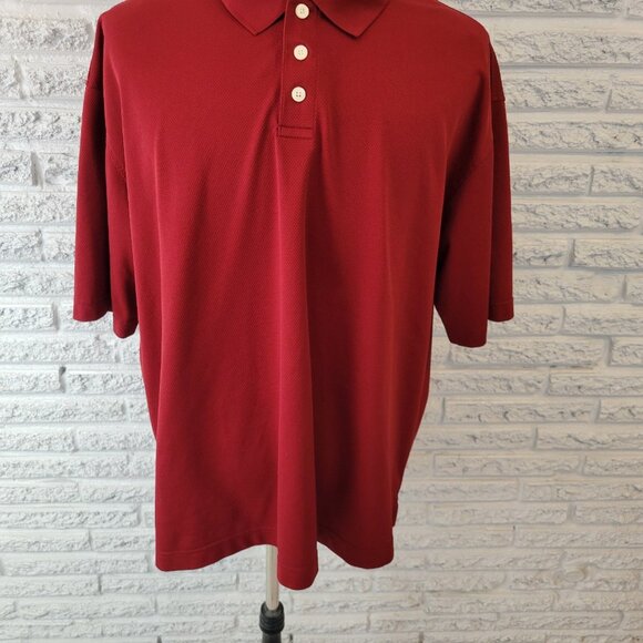 Dockers Golf Mens Shirt XXL Polo Short Sleeve Burgundy Polyester Comfy RED20E - Picture 4 of 7